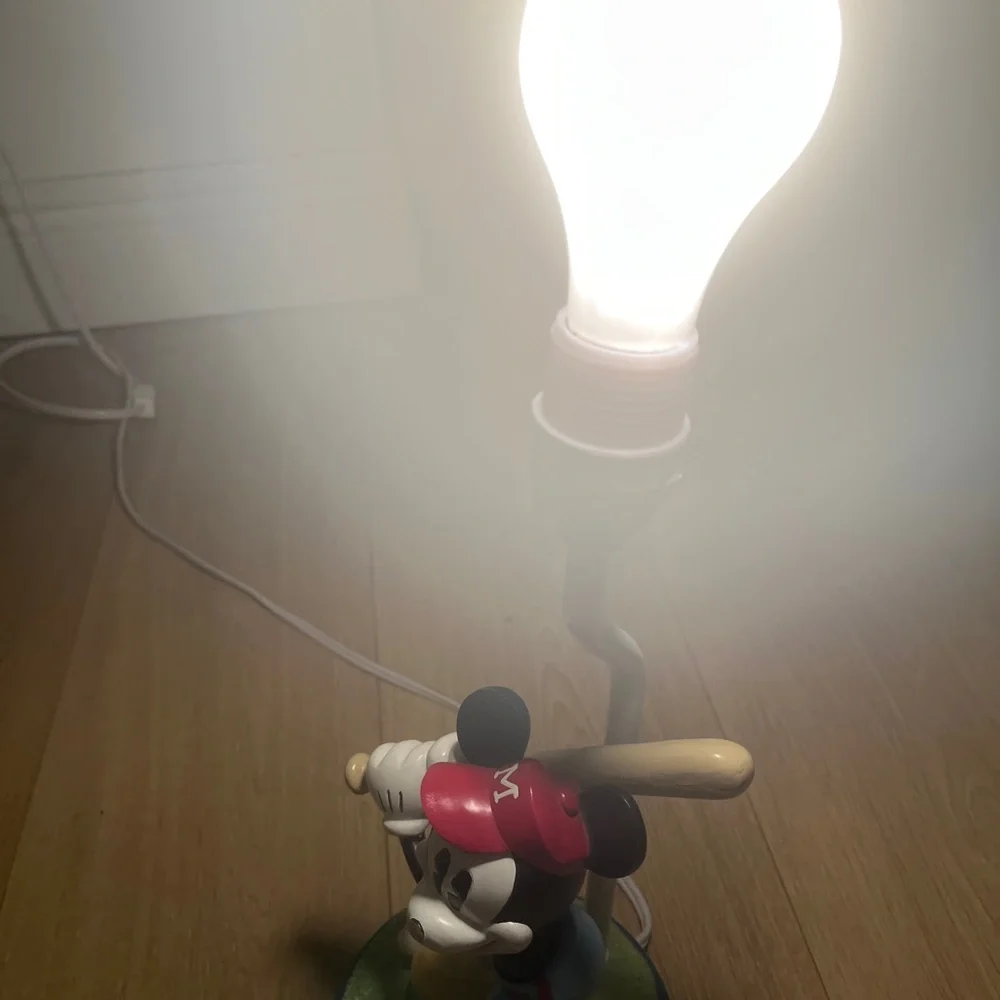 Mickey Mouse Baseball Lamp Kids Room Decor- Works No Shade